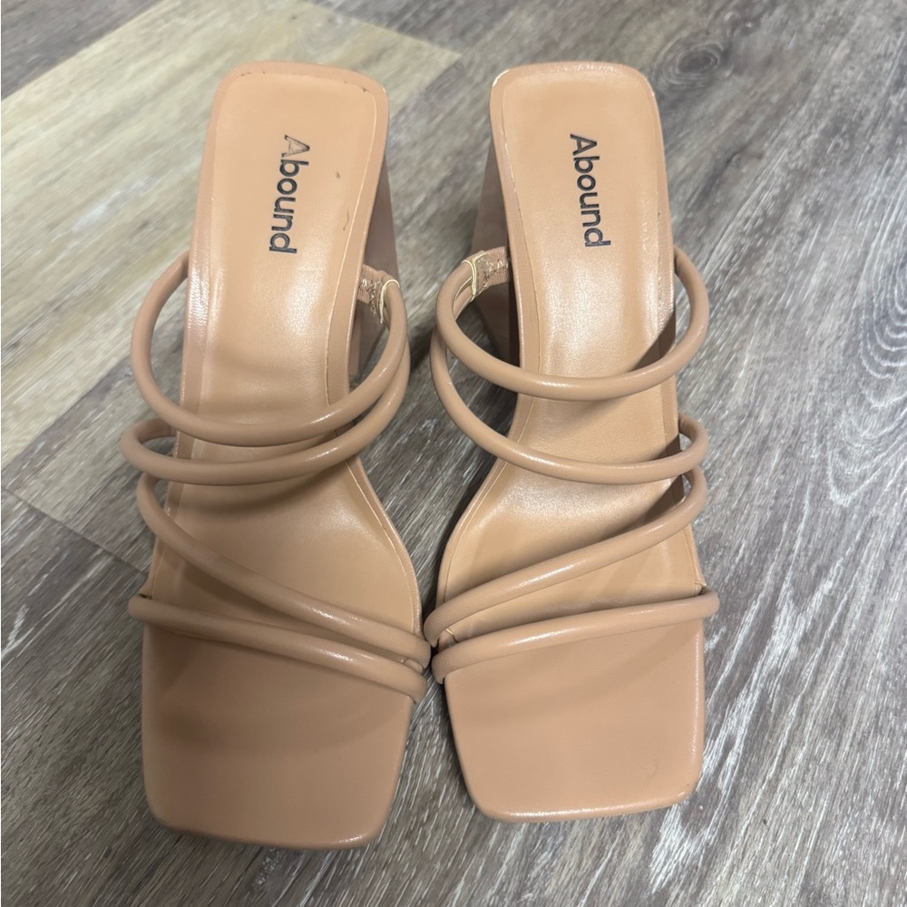 Abound Nude Multi-Strap Square-Toe Heels